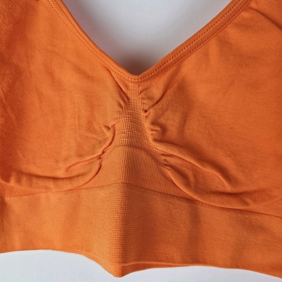 Rhonda Shear Seamless Original Ahh Comfort Bra New NWOT Small Wireless Orange - Picture 3 of 4
